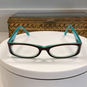 Guess kids **Rx** glasses, brown exterior, aqua blue interior frames